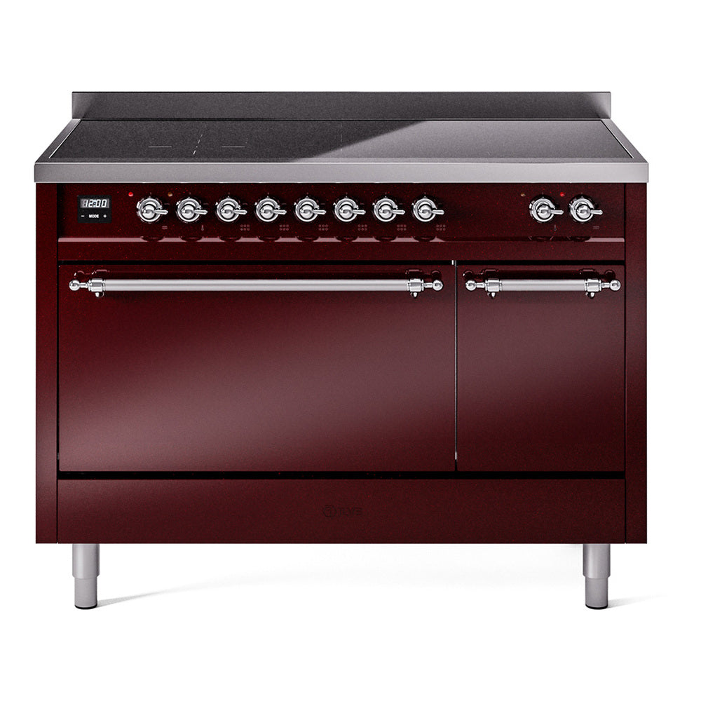 ILVE Nostalgie II 48" Electric Range with 6 Induction Elements Solid Door UPI486QNMP