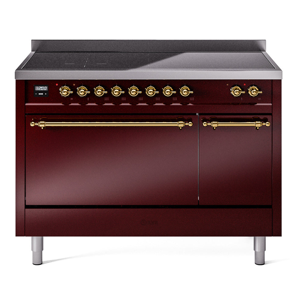 ILVE Nostalgie II 48" Electric Range with 6 Induction Elements Solid Door UPI486QNMP
