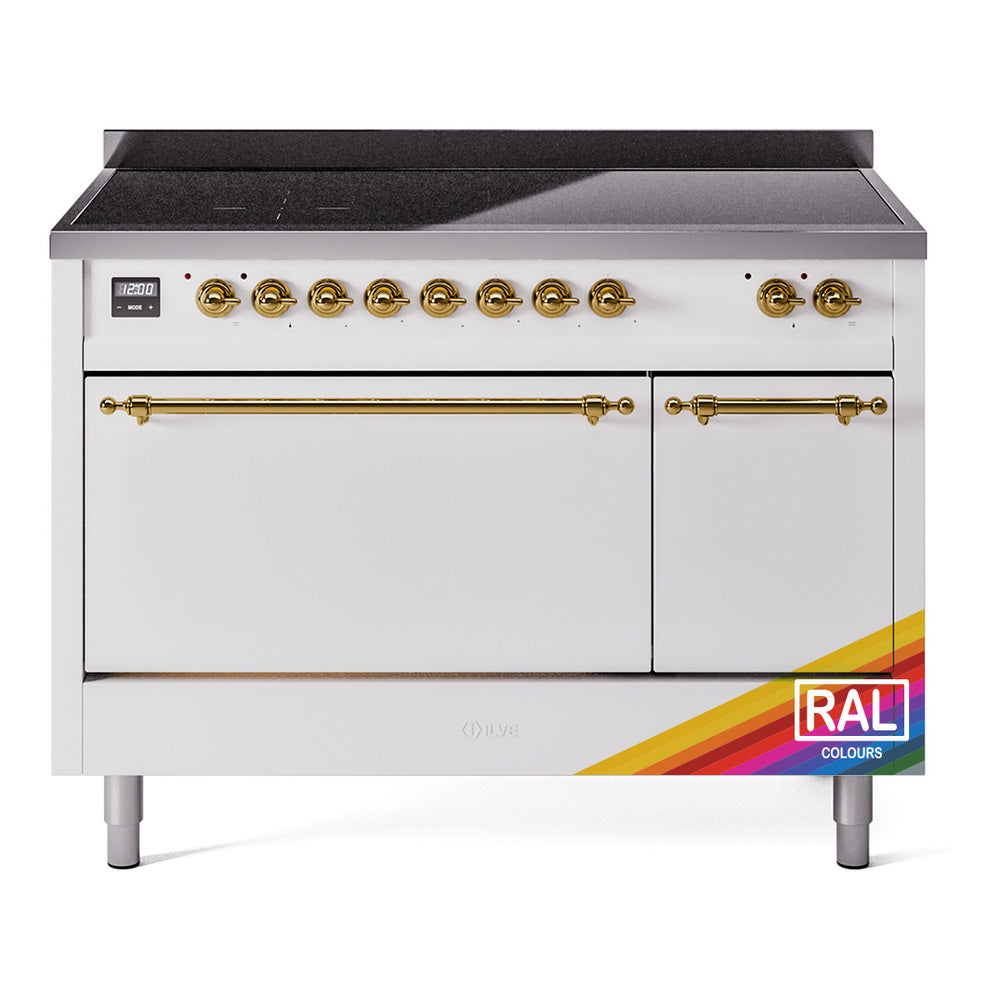 ILVE Nostalgie II 48" Electric Range with 6 Induction Elements Solid Door UPI486QNMP