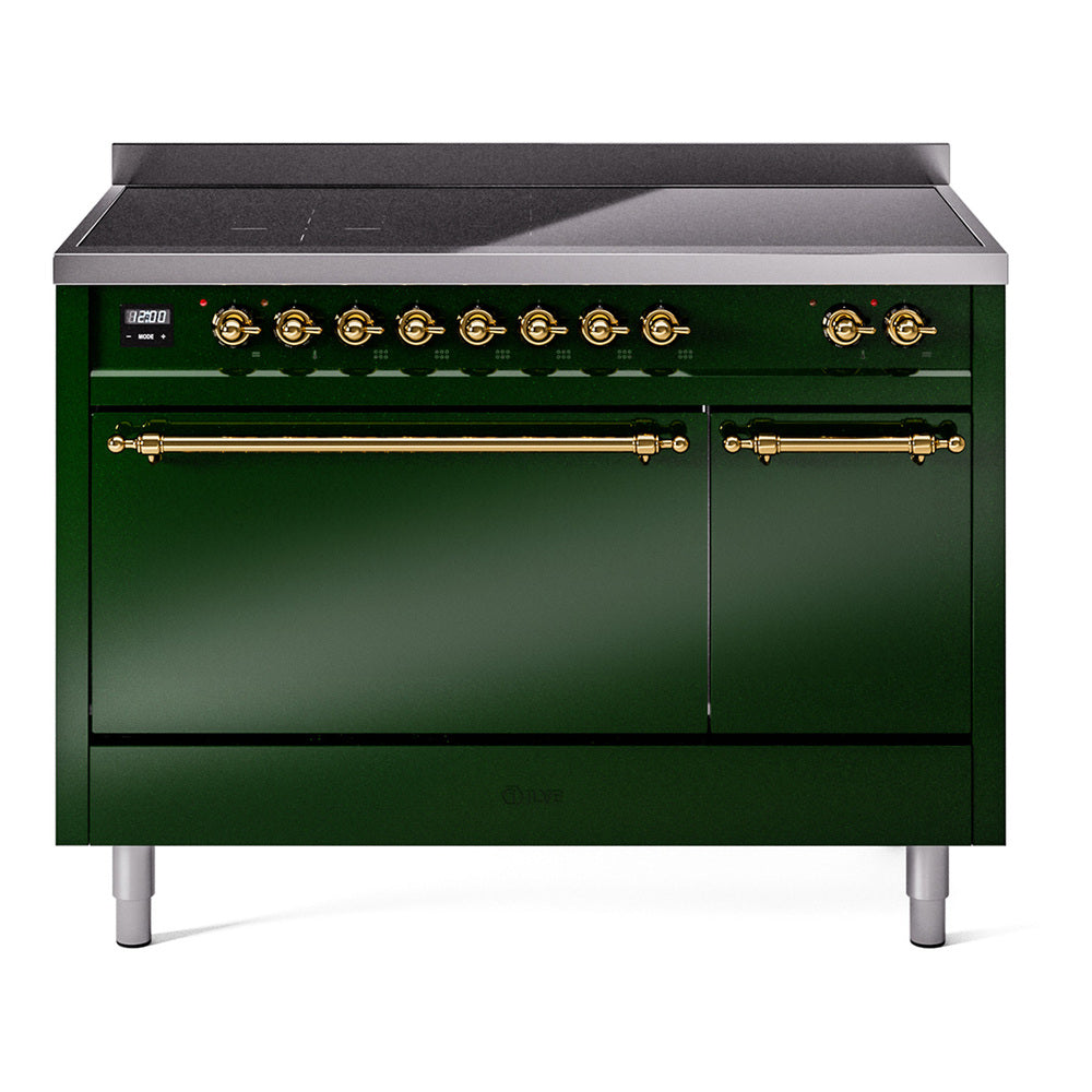ILVE Nostalgie II 48" Electric Range with 6 Induction Elements Solid Door UPI486QNMP