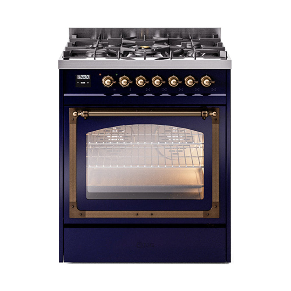ILVE Nostalgie II Noblesse 30" Dual Fuel Range Triple Glass Door UN30NMP