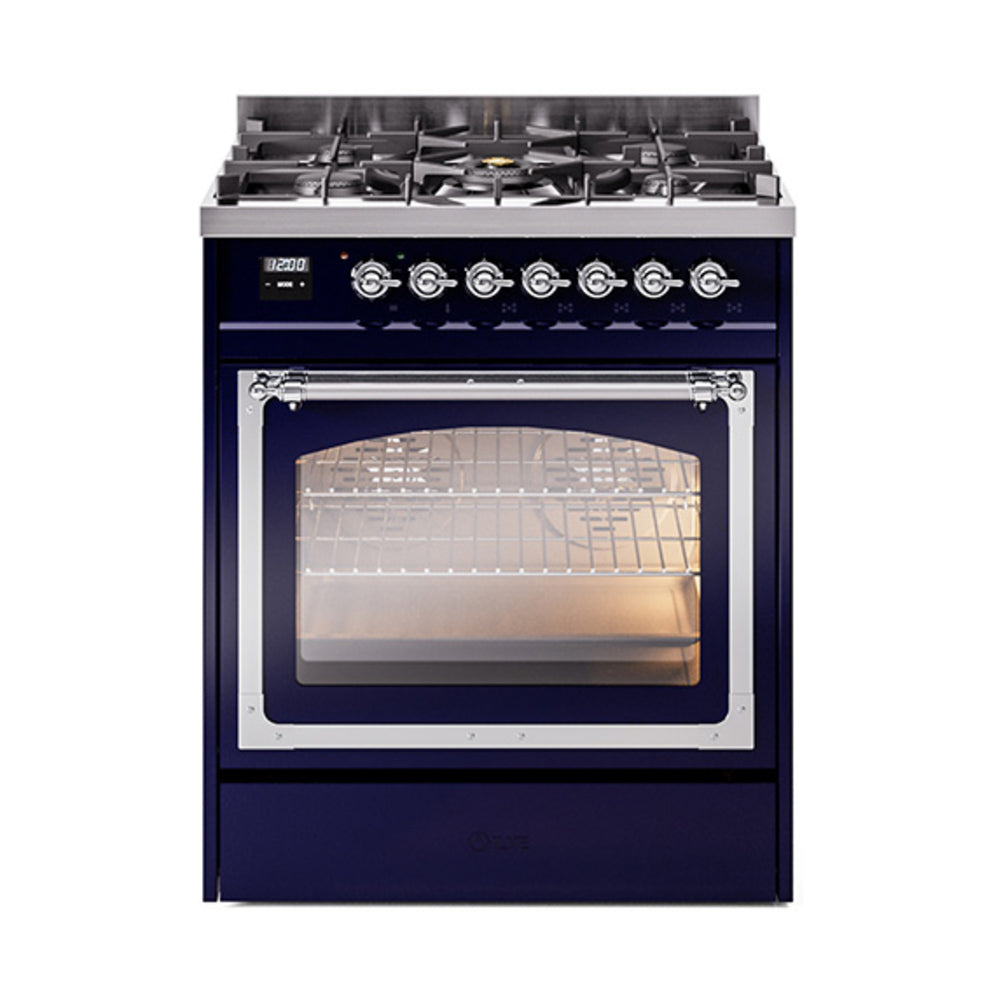 ILVE Nostalgie II Noblesse 30" Dual Fuel Range Triple Glass Door UN30NMP