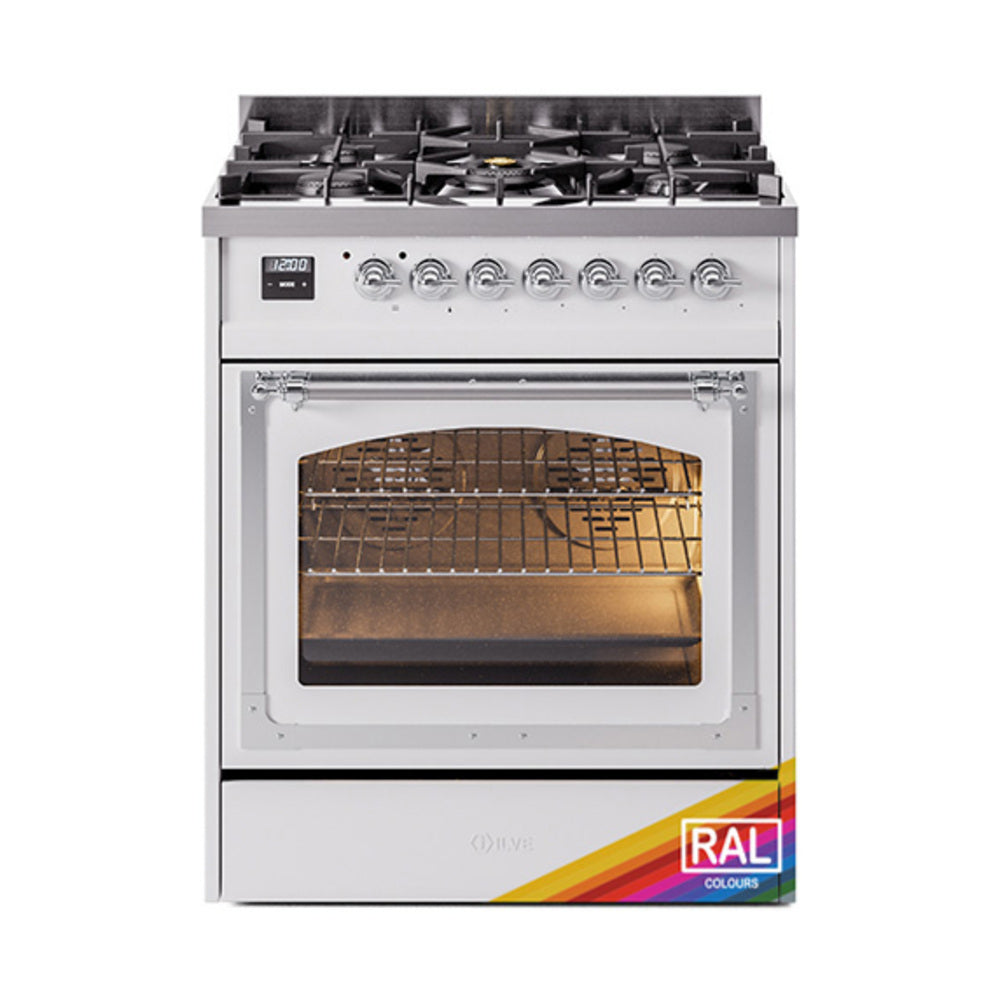 ILVE Nostalgie II Noblesse 30" Dual Fuel Range Triple Glass Door UN30NMP