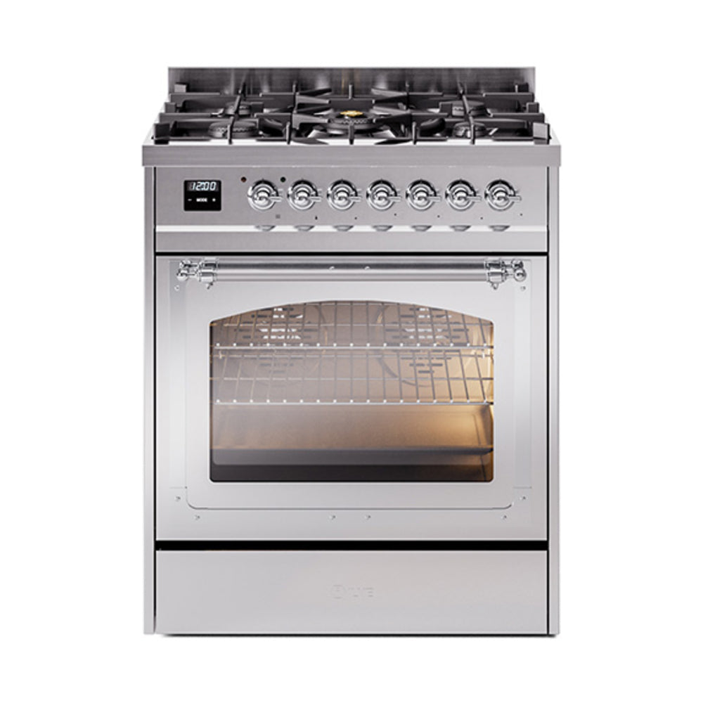ILVE Nostalgie II Noblesse 30" Dual Fuel Range Triple Glass Door UN30NMP
