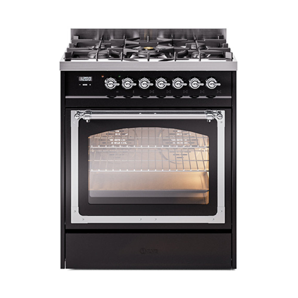 ILVE Nostalgie II Noblesse 30" Dual Fuel Range Triple Glass Door UN30NMP