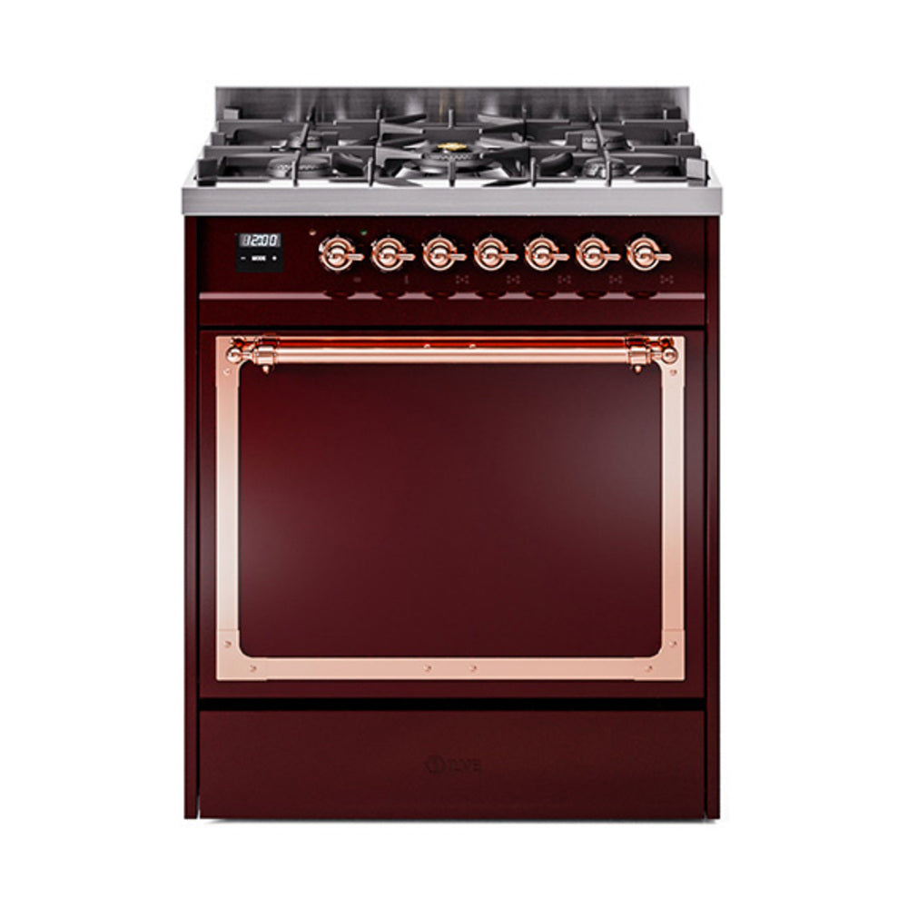 ILVE Nostalgie II Noblesse 30" Dual Fuel Range Solid Door UN30QNMP