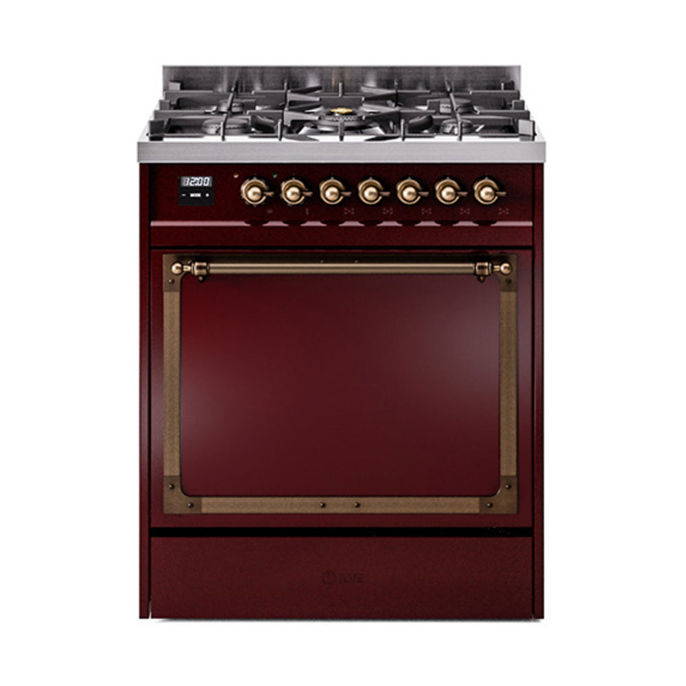 ILVE Nostalgie II Noblesse 30" Dual Fuel Range Solid Door UN30QNMP
