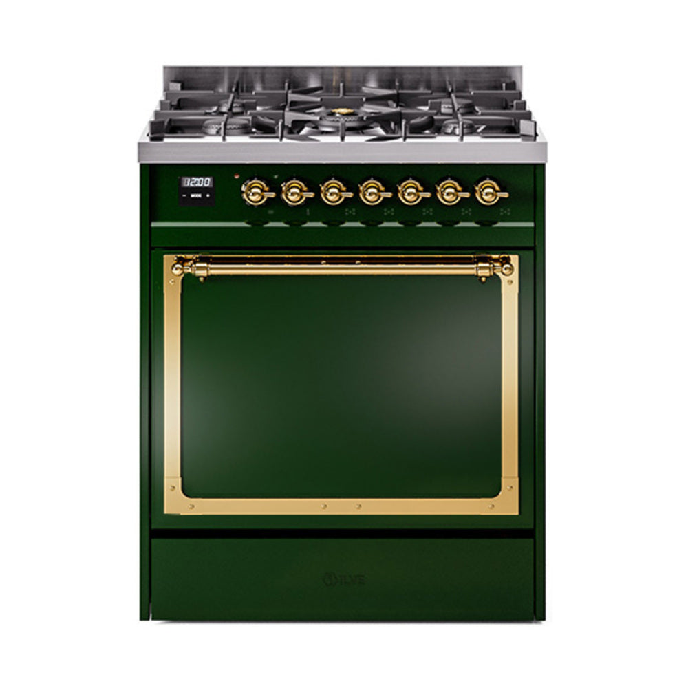ILVE Nostalgie II Noblesse 30" Dual Fuel Range Solid Door UN30QNMP