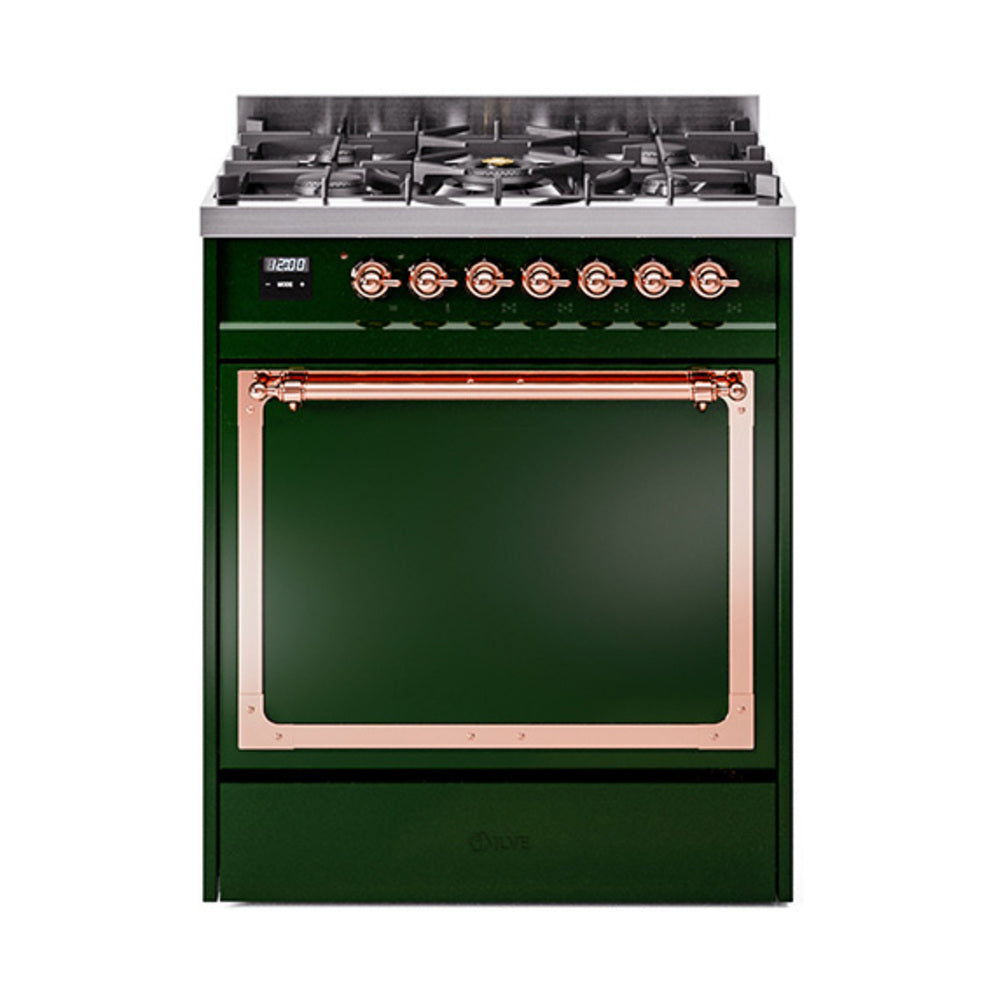 ILVE Nostalgie II Noblesse 30" Dual Fuel Range Solid Door UN30QNMP