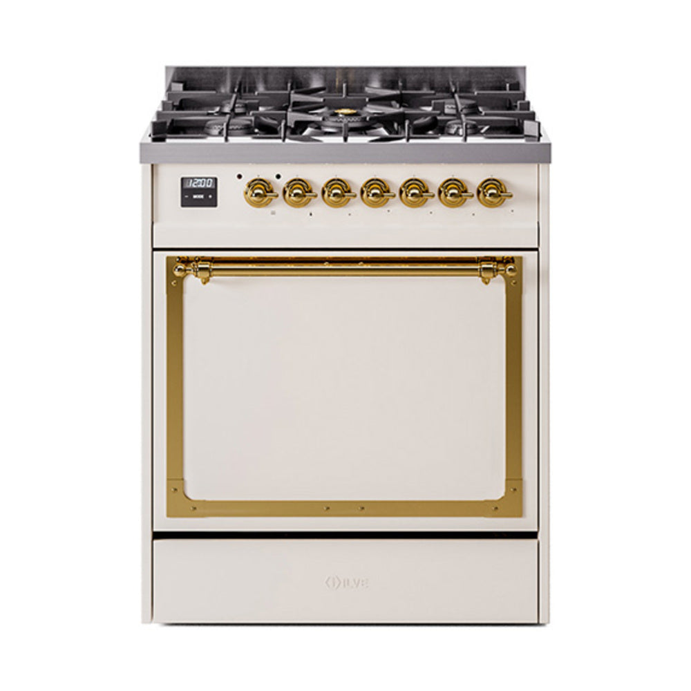 ILVE Nostalgie II Noblesse 30" Dual Fuel Range Solid Door UN30QNMP