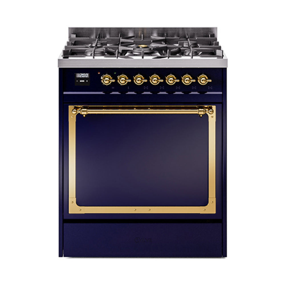 ILVE Nostalgie II Noblesse 30" Dual Fuel Range Solid Door UN30QNMP