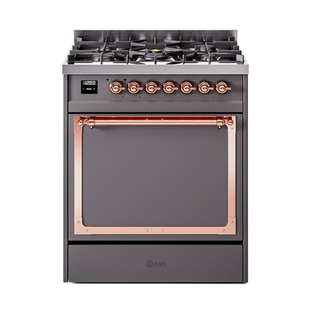 ILVE Nostalgie II Noblesse 30" Dual Fuel Range Solid Door UN30QNMP