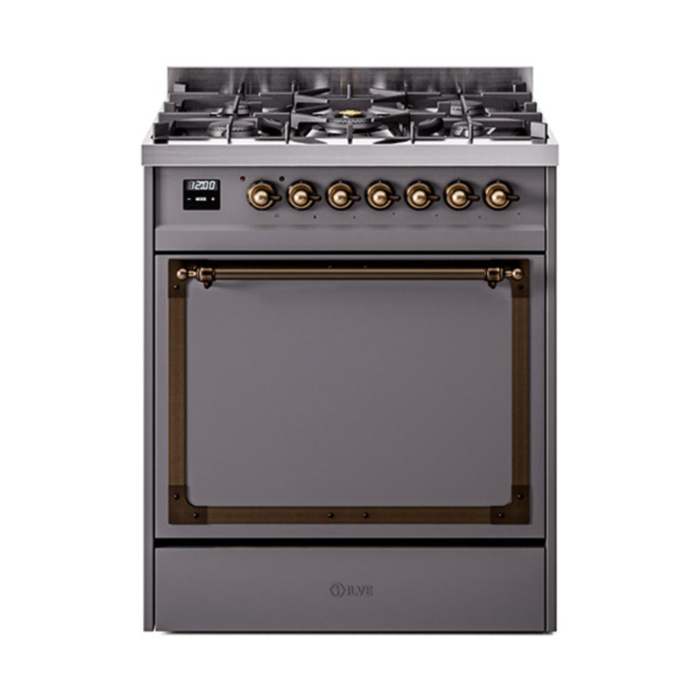ILVE Nostalgie II Noblesse 30" Dual Fuel Range Solid Door UN30QNMP