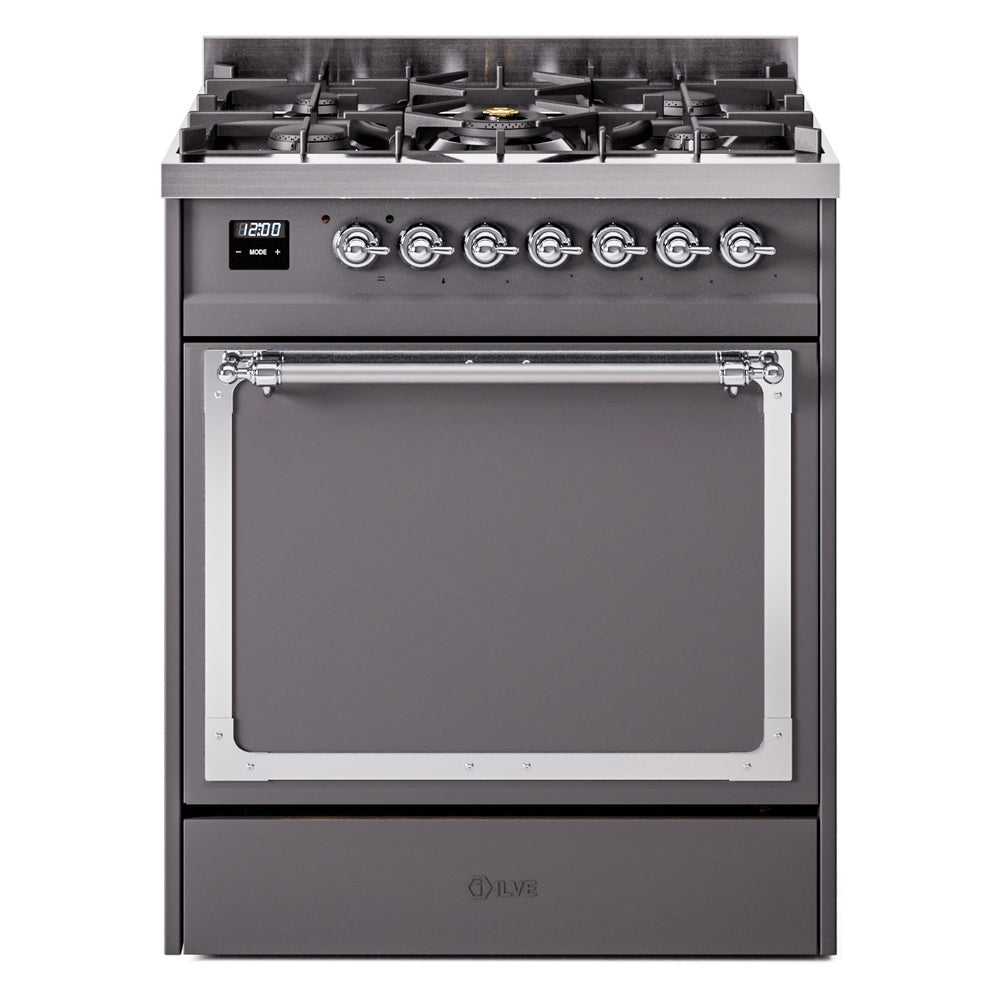 ILVE Nostalgie II Noblesse 30" Dual Fuel Range Solid Door UN30QNMP