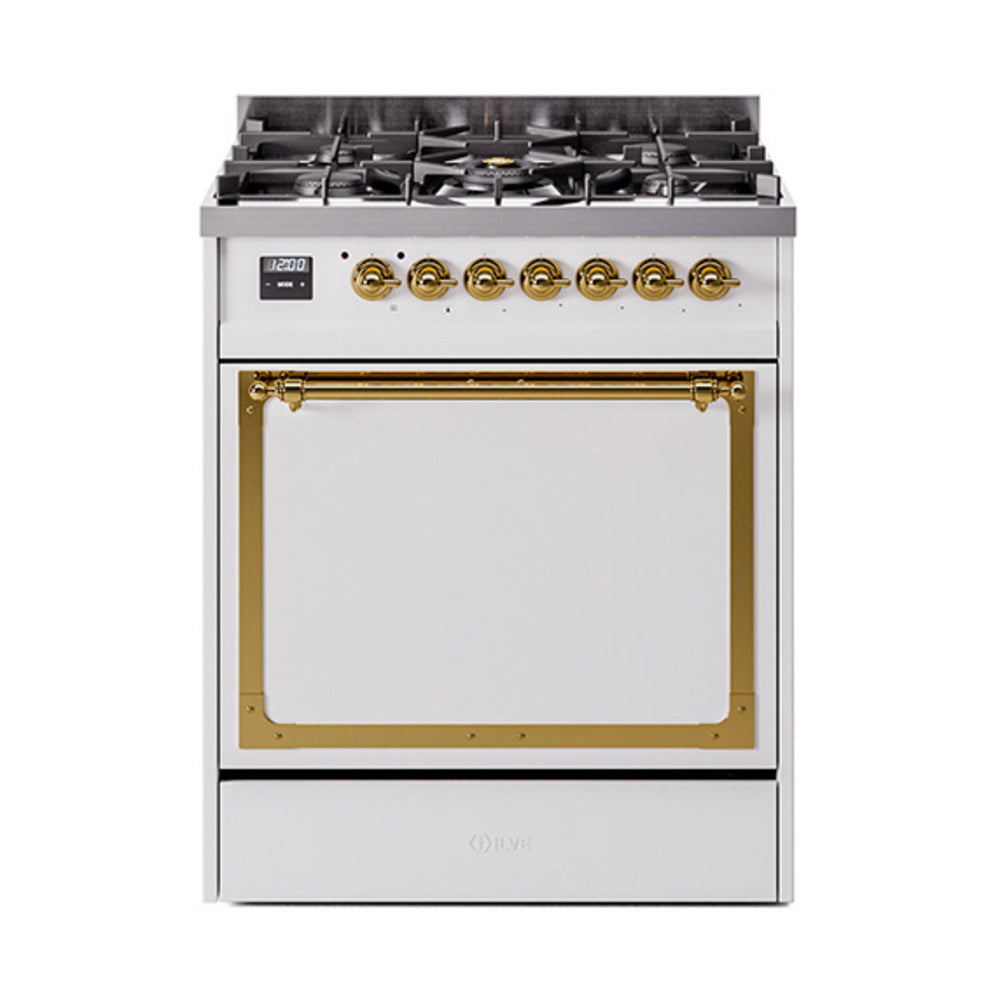 ILVE Nostalgie II Noblesse 30" Dual Fuel Range Solid Door UN30QNMP