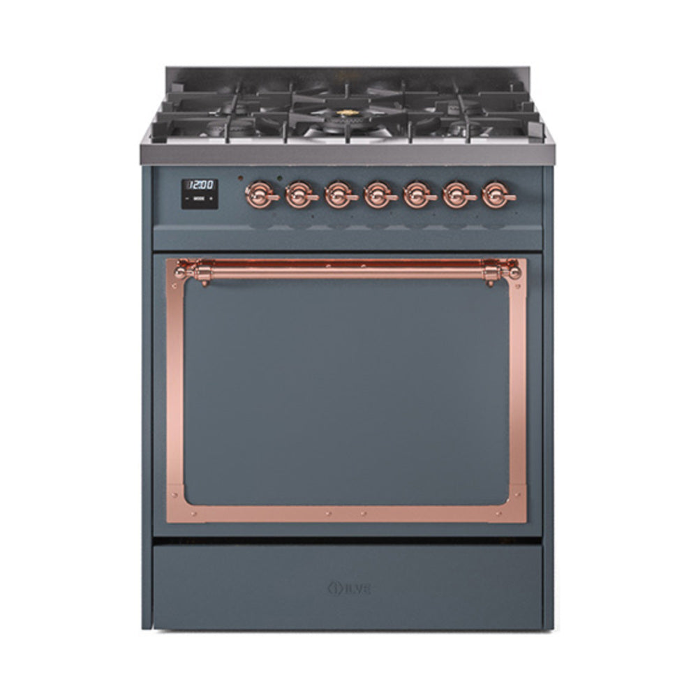 ILVE Nostalgie II Noblesse 30" Dual Fuel Range Solid Door UN30QNMP