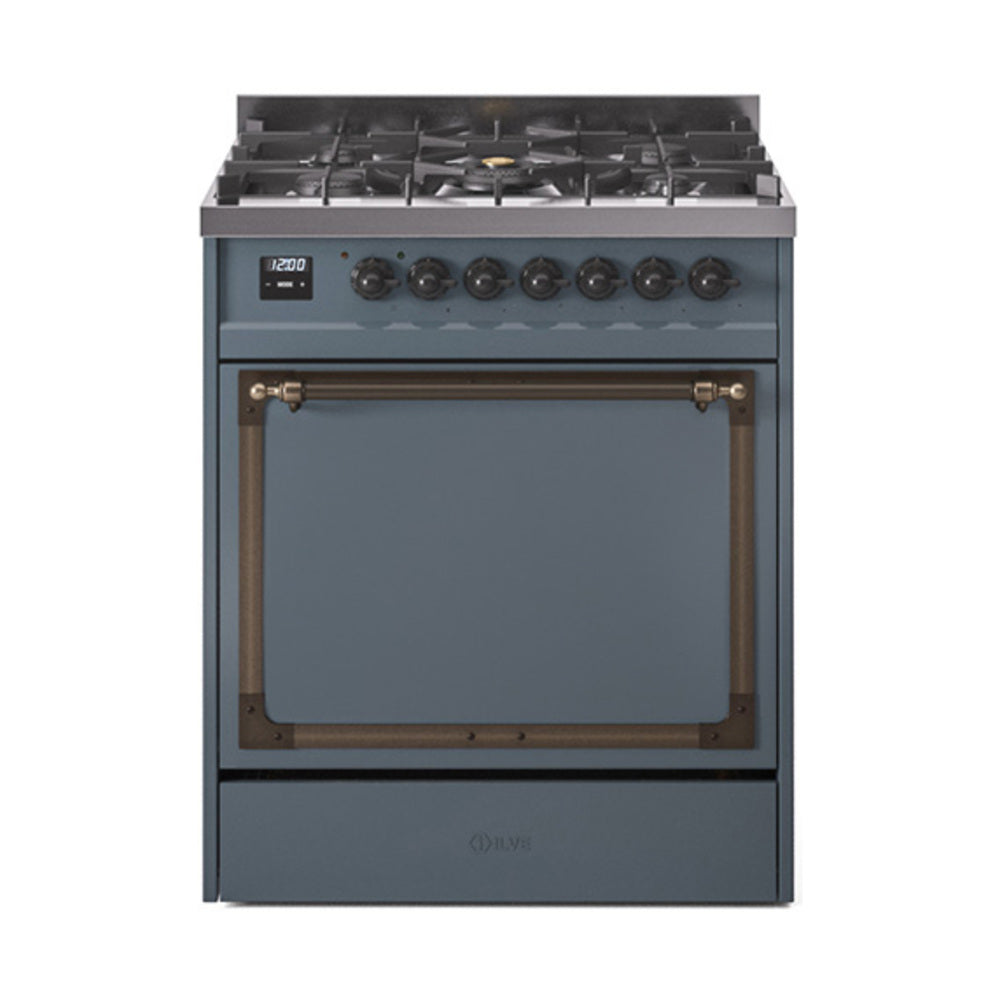 ILVE Nostalgie II Noblesse 30" Dual Fuel Range Solid Door UN30QNMP