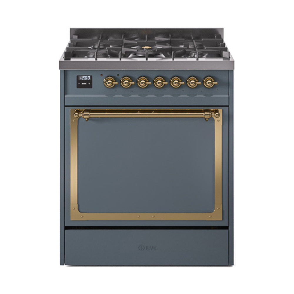 ILVE Nostalgie II Noblesse 30" Dual Fuel Range Solid Door UN30QNMP