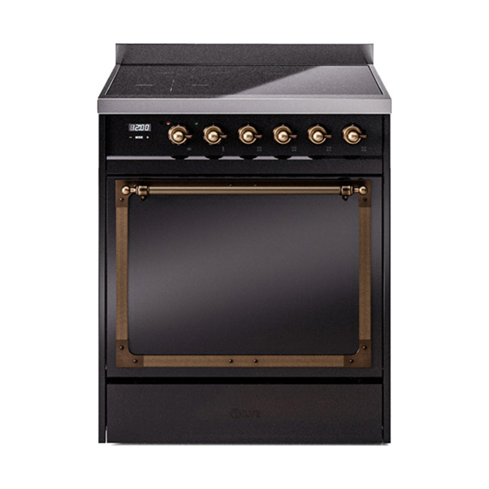 ILVE Nostalgie II Noblesse 30" Induction Freestanding Range with Solid Door UNI304QNMP