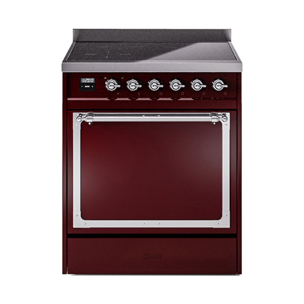 ILVE Nostalgie II Noblesse 30" Induction Freestanding Range with Solid Door UNI304QNMP