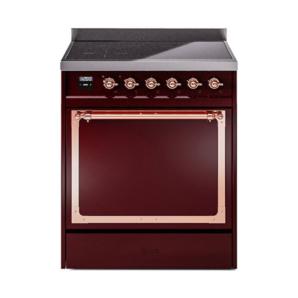 ILVE Nostalgie II Noblesse 30" Induction Freestanding Range with Solid Door UNI304QNMP