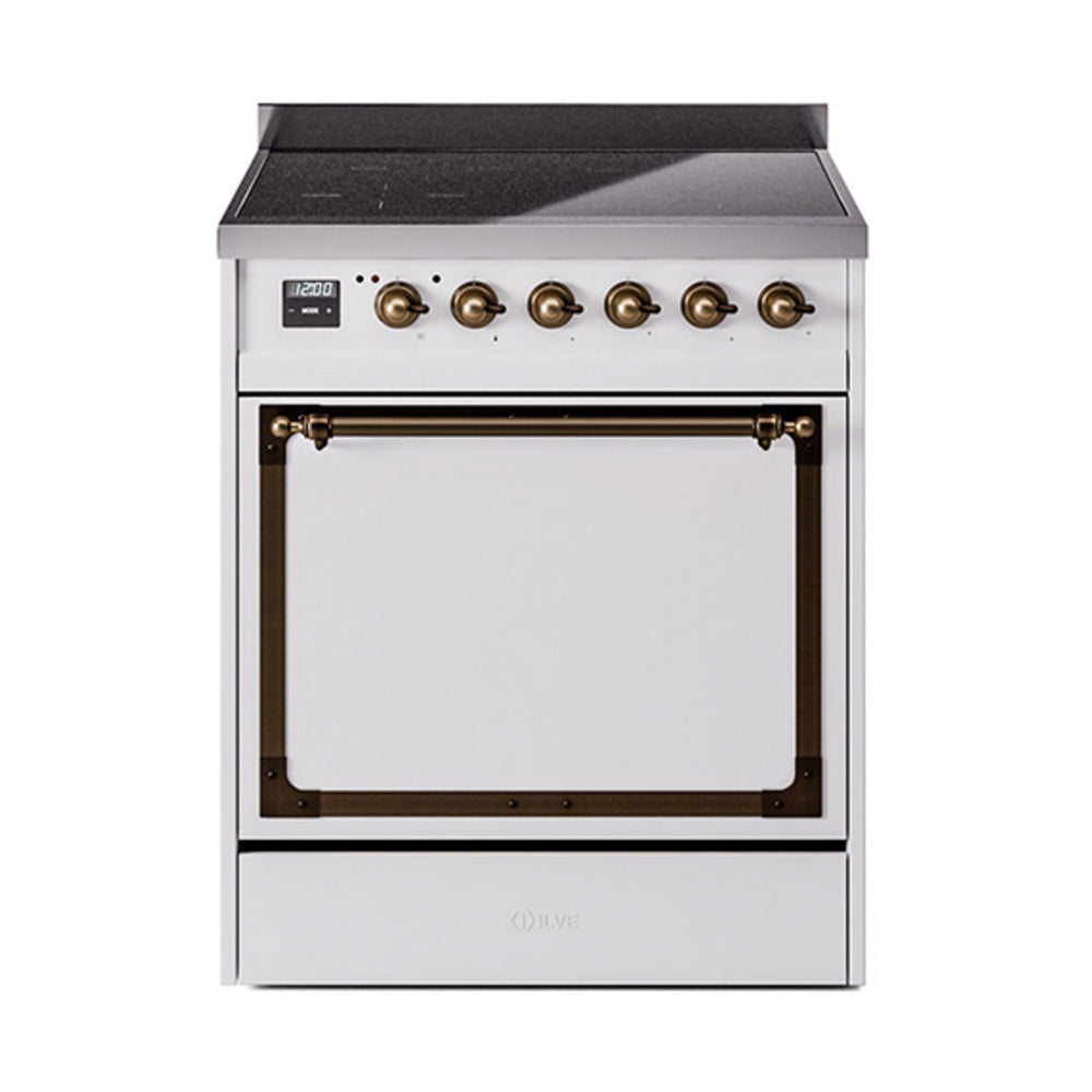 ILVE Nostalgie II Noblesse 30" Induction Freestanding Range with Solid Door UNI304QNMP