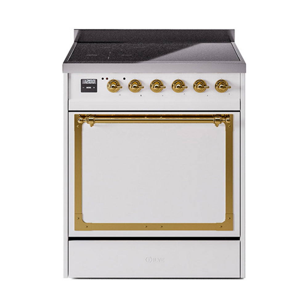 ILVE Nostalgie II Noblesse 30" Induction Freestanding Range with Solid Door UNI304QNMP