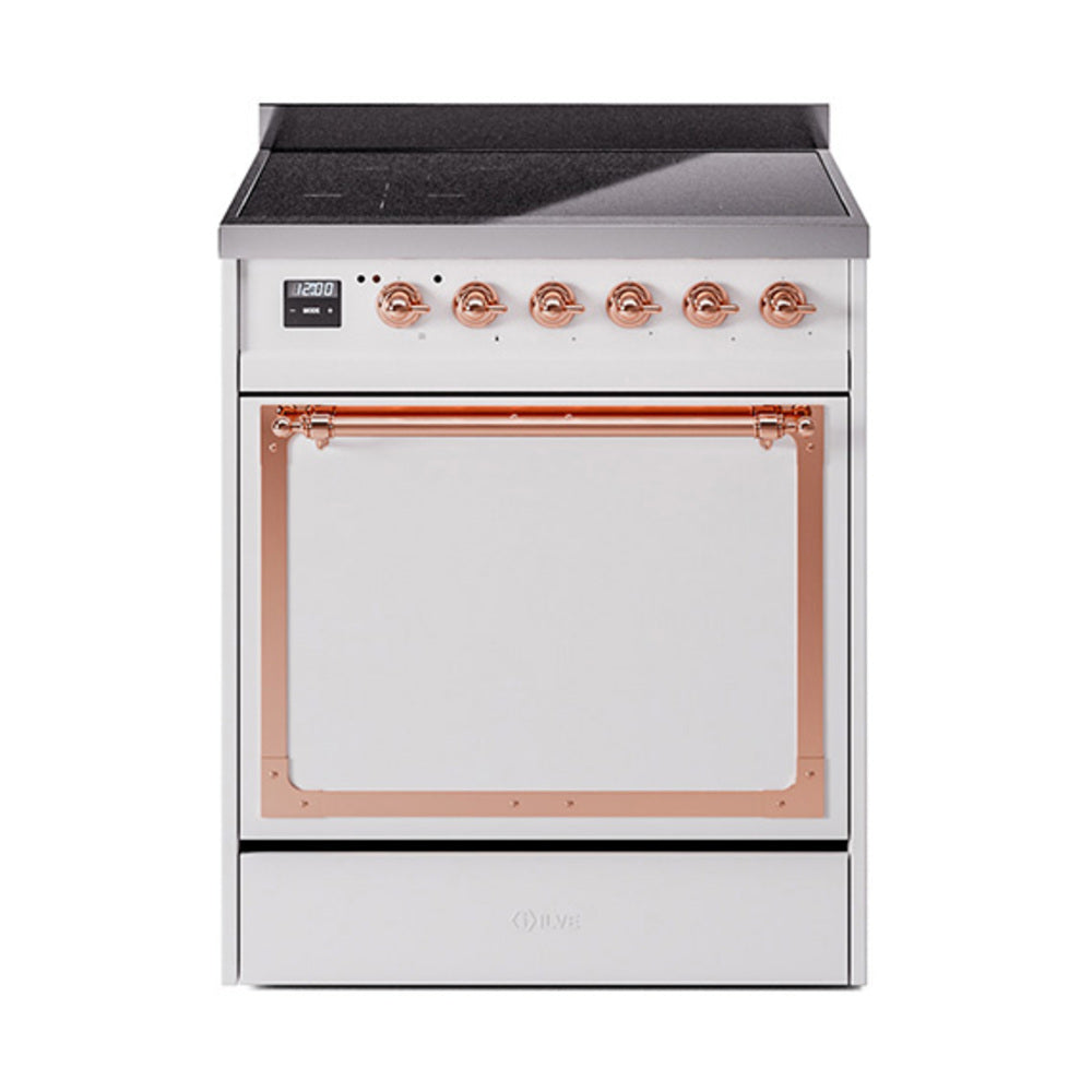 ILVE Nostalgie II Noblesse 30" Induction Freestanding Range with Solid Door UNI304QNMP