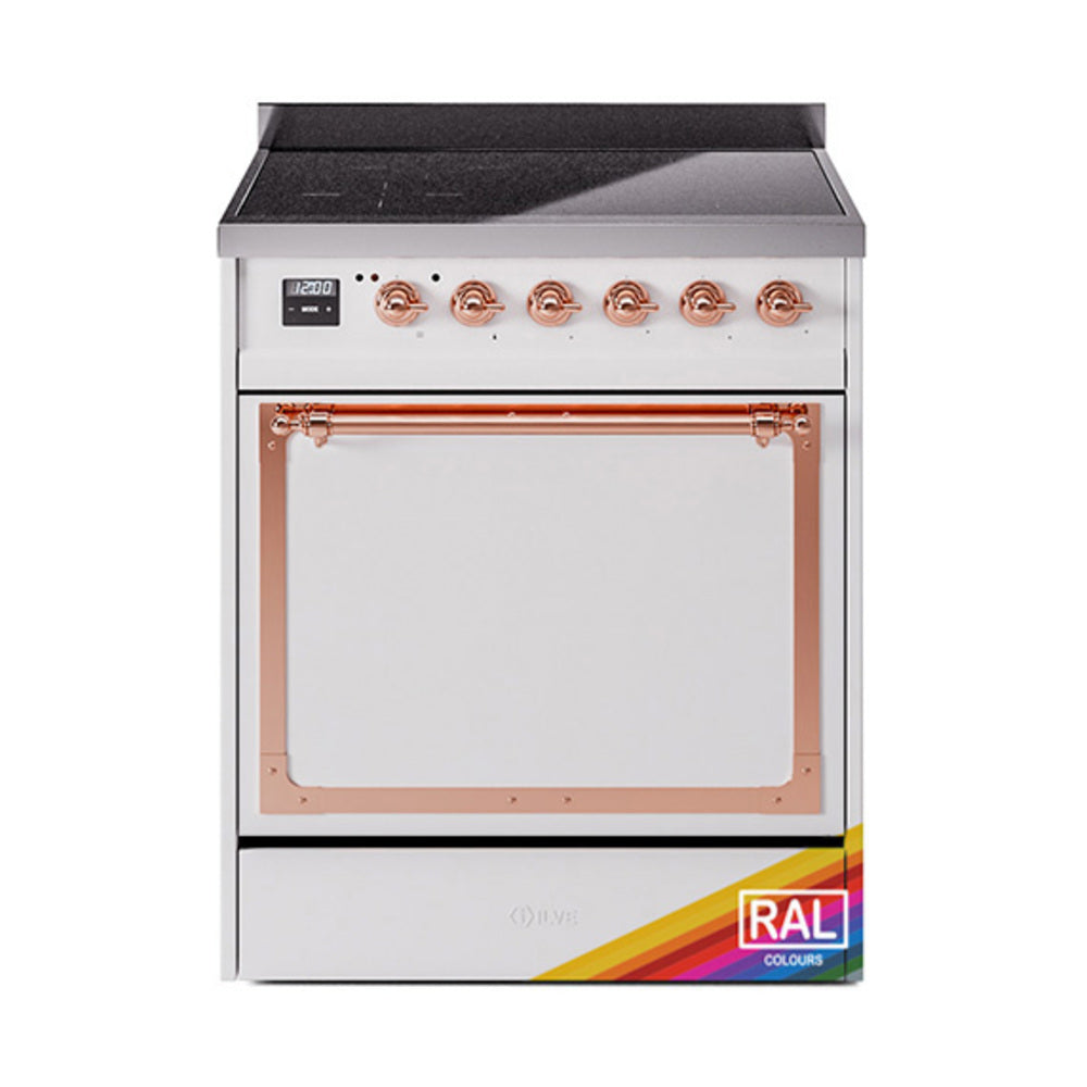 ILVE Nostalgie II Noblesse 30" Induction Freestanding Range with Solid Door UNI304QNMP