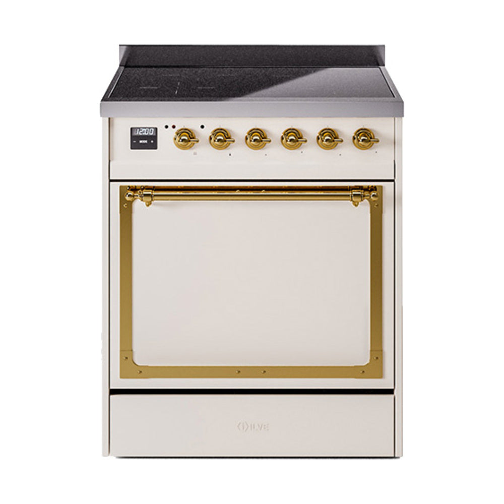 ILVE Nostalgie II Noblesse 30" Induction Freestanding Range with Solid Door UNI304QNMP