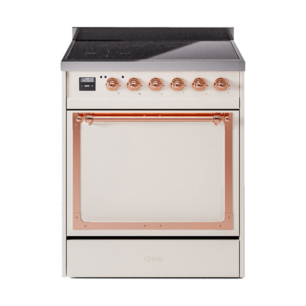 ILVE Nostalgie II Noblesse 30" Induction Freestanding Range with Solid Door UNI304QNMP