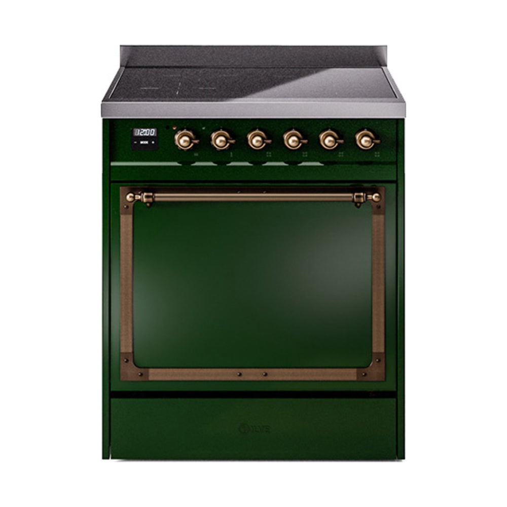 ILVE Nostalgie II Noblesse 30" Induction Freestanding Range with Solid Door UNI304QNMP