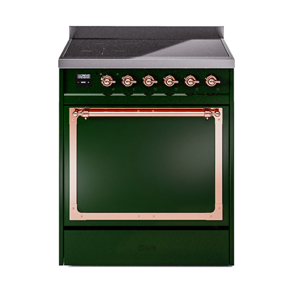 ILVE Nostalgie II Noblesse 30" Induction Freestanding Range with Solid Door UNI304QNMP