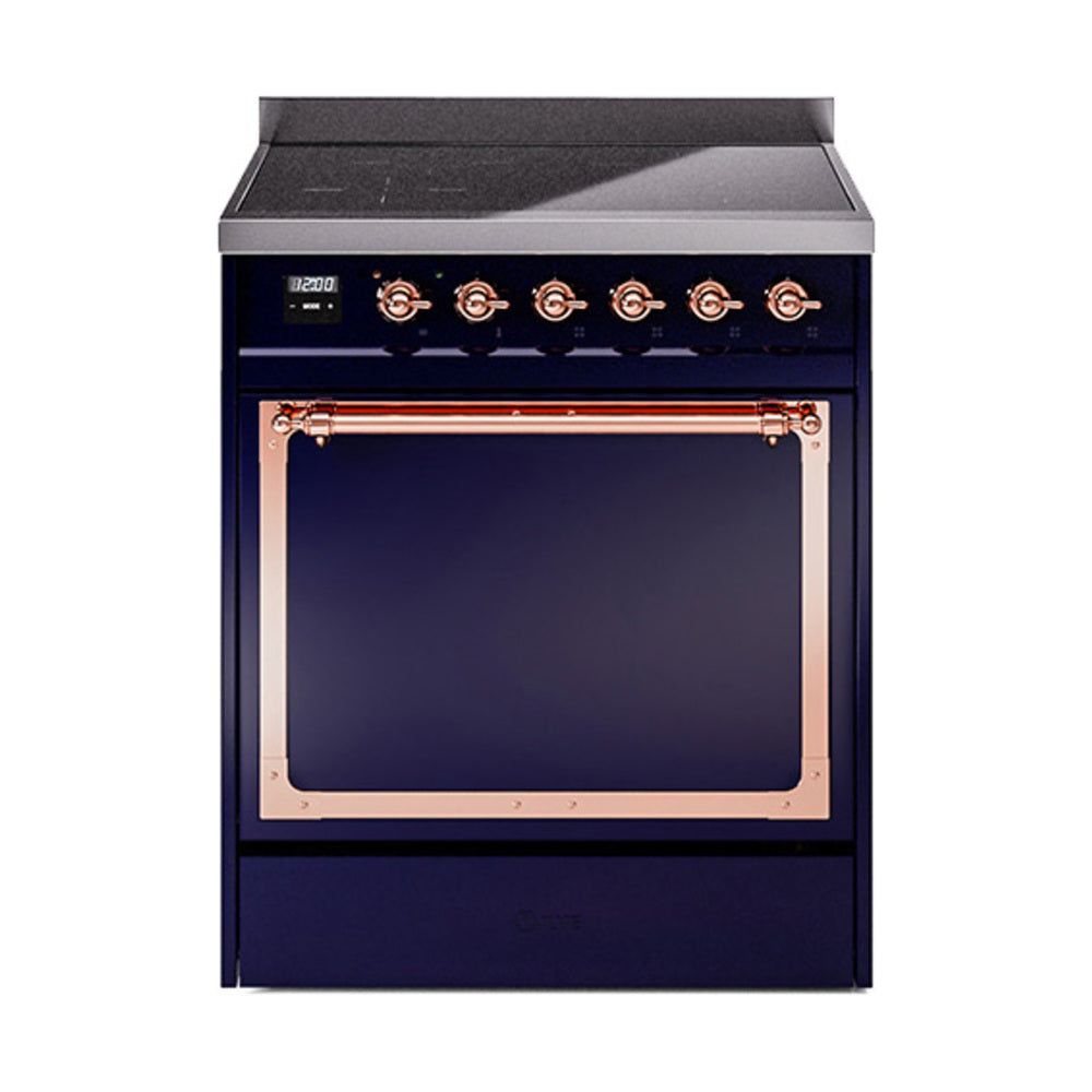 ILVE Nostalgie II Noblesse 30" Induction Freestanding Range with Solid Door UNI304QNMP