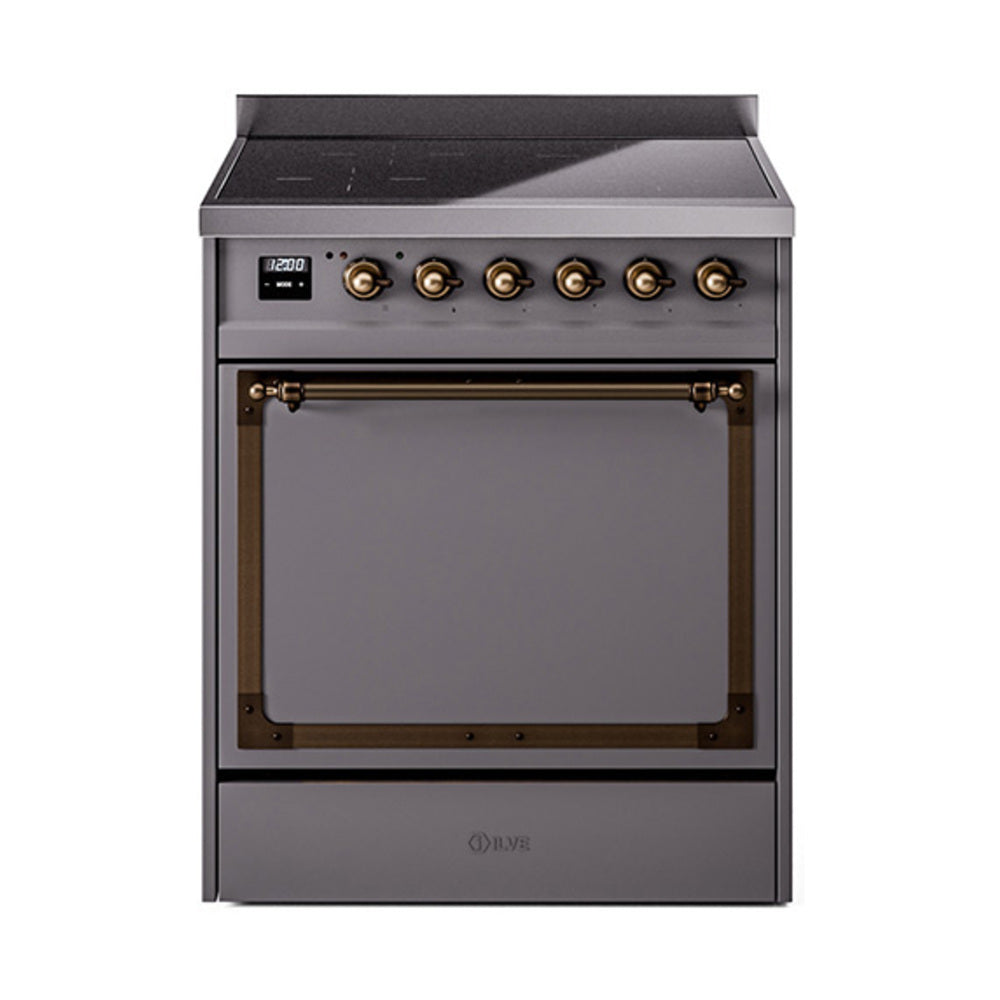 ILVE Nostalgie II Noblesse 30" Induction Freestanding Range with Solid Door UNI304QNMP