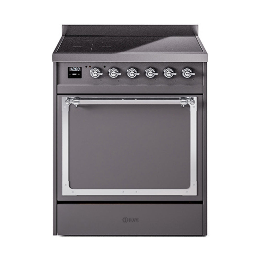 ILVE Nostalgie II Noblesse 30" Induction Freestanding Range with Solid Door UNI304QNMP
