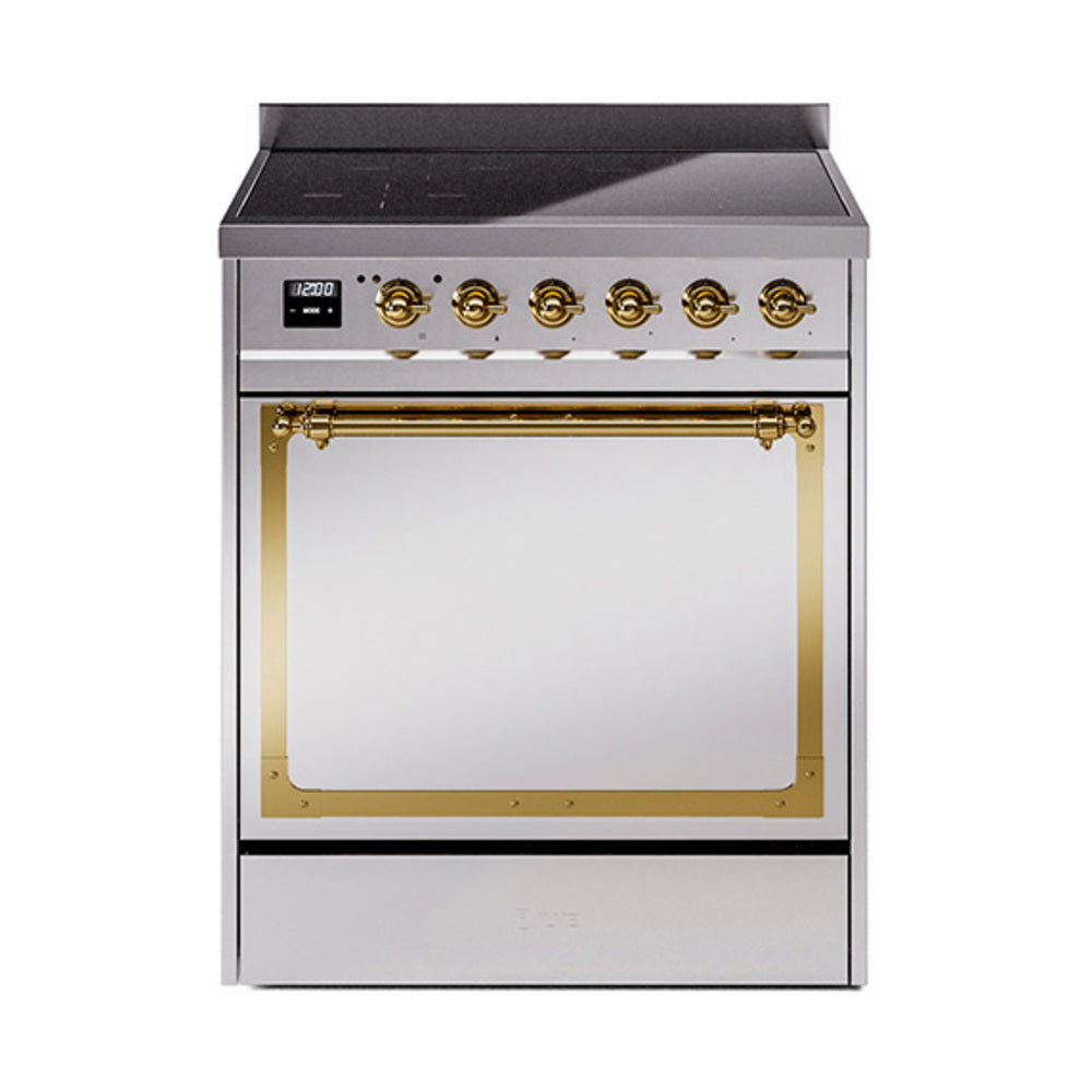 ILVE Nostalgie II Noblesse 30" Induction Freestanding Range with Solid Door UNI304QNMP