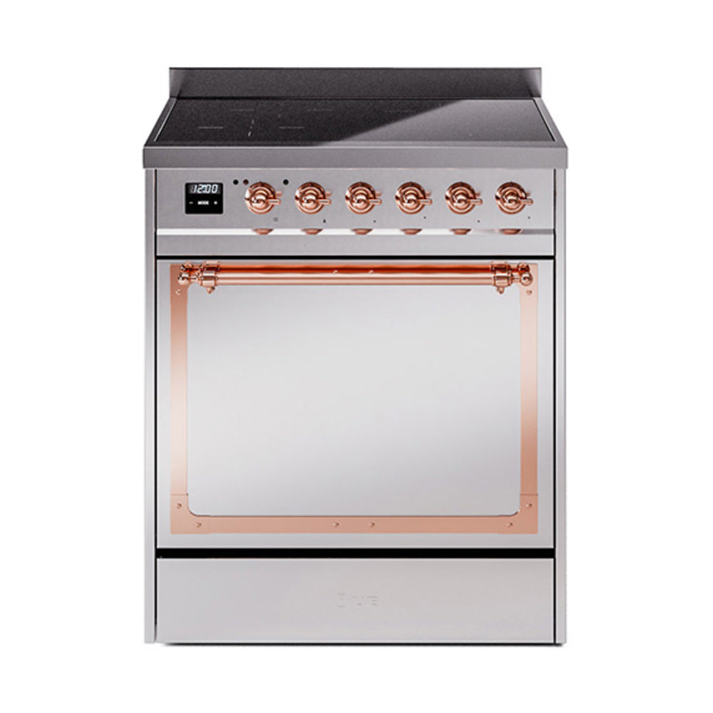 ILVE Nostalgie II Noblesse 30" Induction Freestanding Range with Solid Door UNI304QNMP