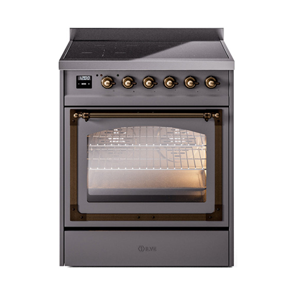 ILVE Nostalgie II Noblesse 30" Induction Freestanding Range with Triple Glass Door UNI304NMP