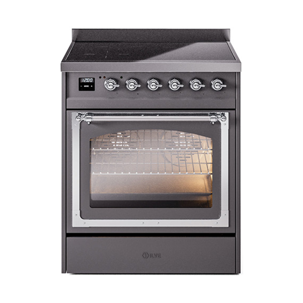 ILVE Nostalgie II Noblesse 30" Induction Freestanding Range with Triple Glass Door UNI304NMP