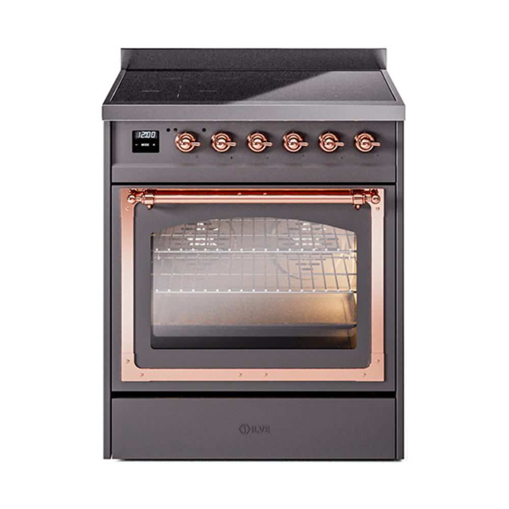 ILVE Nostalgie II Noblesse 30" Induction Freestanding Range with Triple Glass Door UNI304NMP