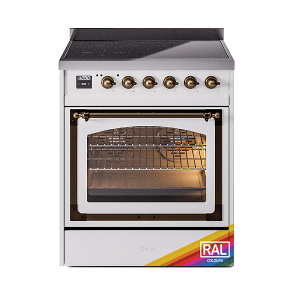 ILVE Nostalgie II Noblesse 30" Induction Freestanding Range with Triple Glass Door UNI304NMP