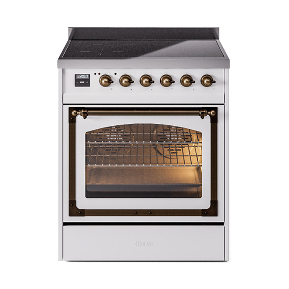 ILVE Nostalgie II Noblesse 30" Induction Freestanding Range with Triple Glass Door UNI304NMP