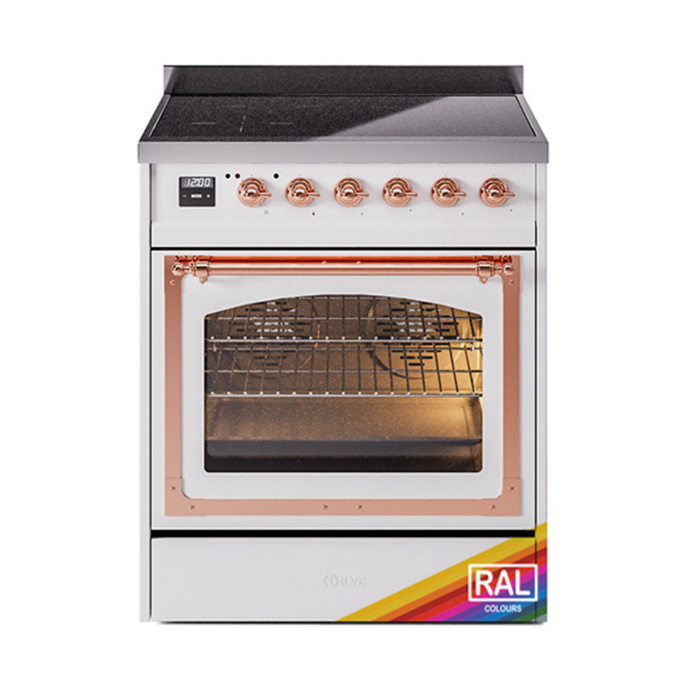 ILVE Nostalgie II Noblesse 30" Induction Freestanding Range with Triple Glass Door UNI304NMP