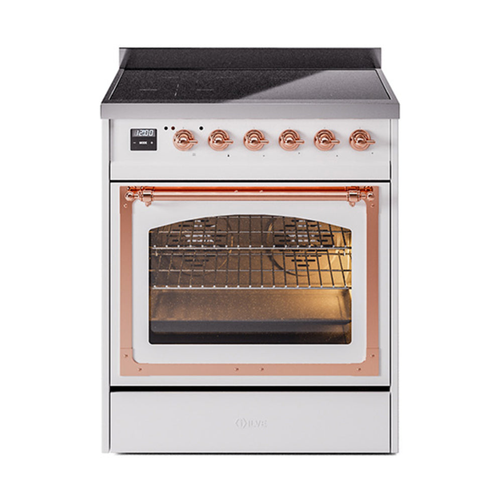 ILVE Nostalgie II Noblesse 30" Induction Freestanding Range with Triple Glass Door UNI304NMP