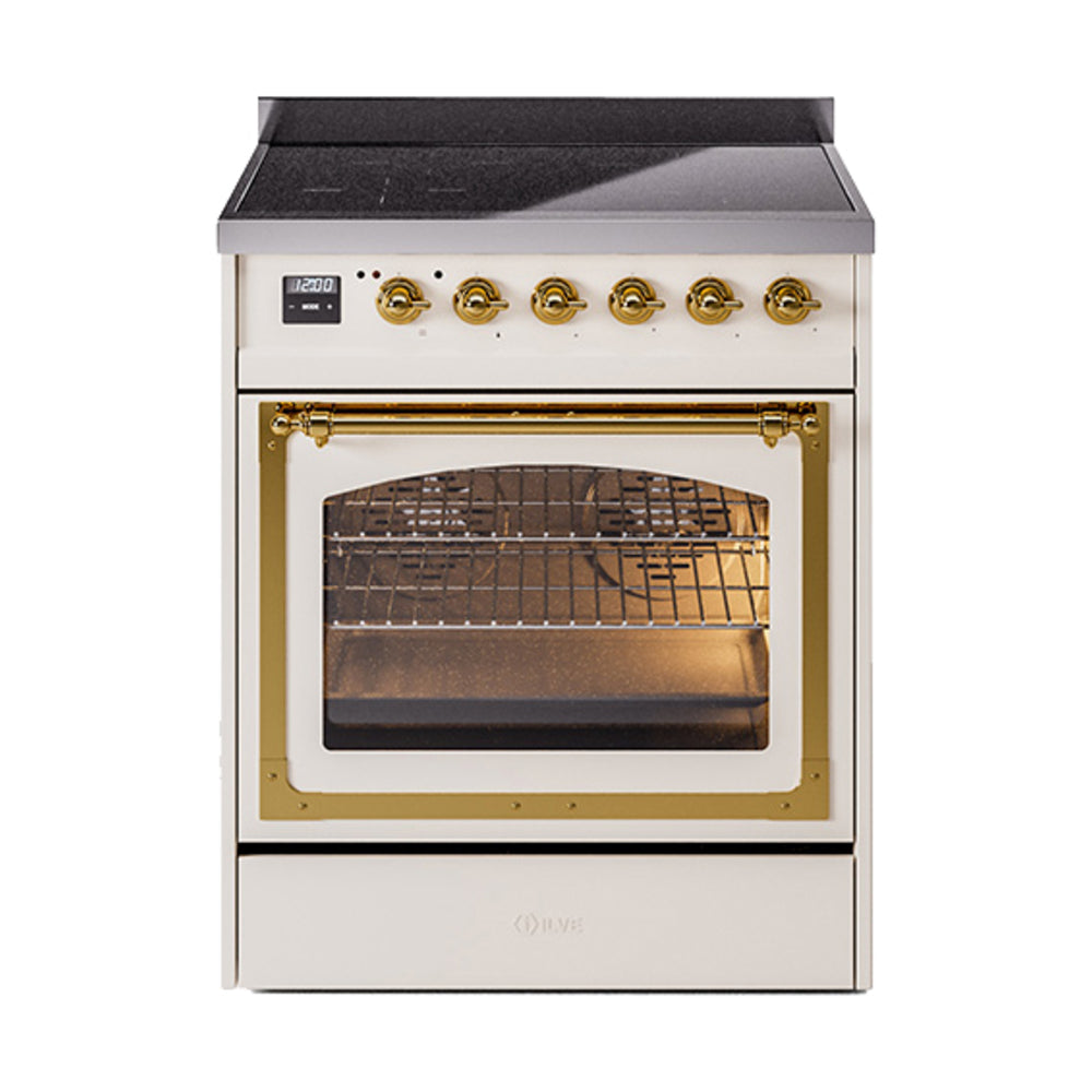 ILVE Nostalgie II Noblesse 30" Induction Freestanding Range with Triple Glass Door UNI304NMP