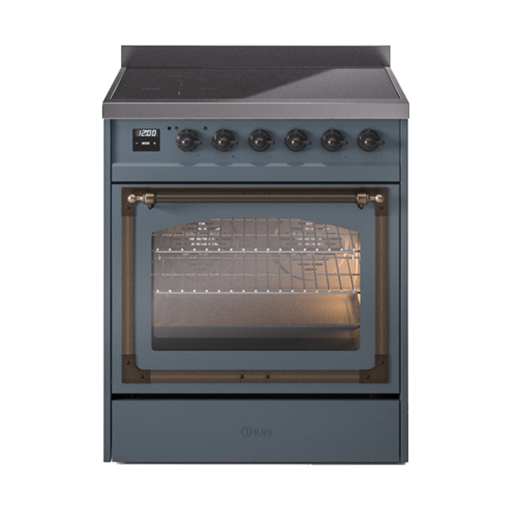 ILVE Nostalgie II Noblesse 30" Induction Freestanding Range with Triple Glass Door UNI304NMP