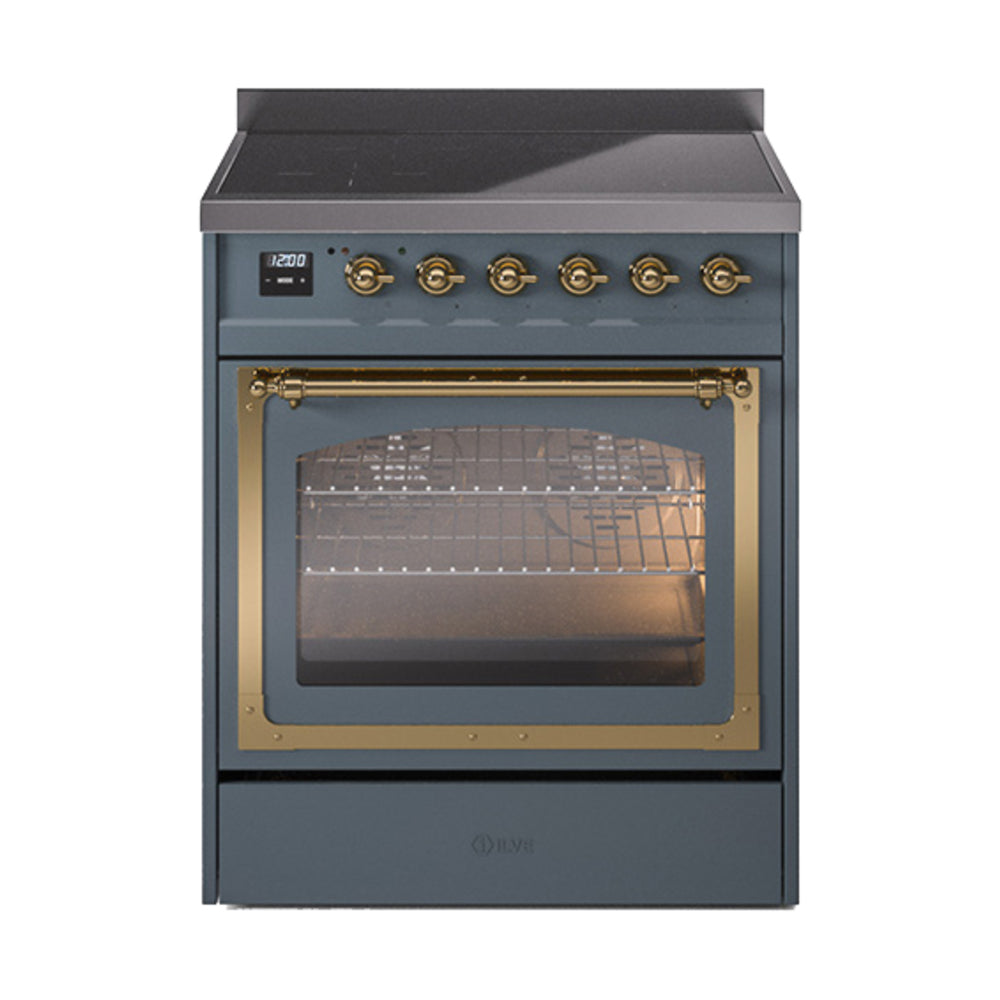 ILVE Nostalgie II Noblesse 30" Induction Freestanding Range with Triple Glass Door UNI304NMP