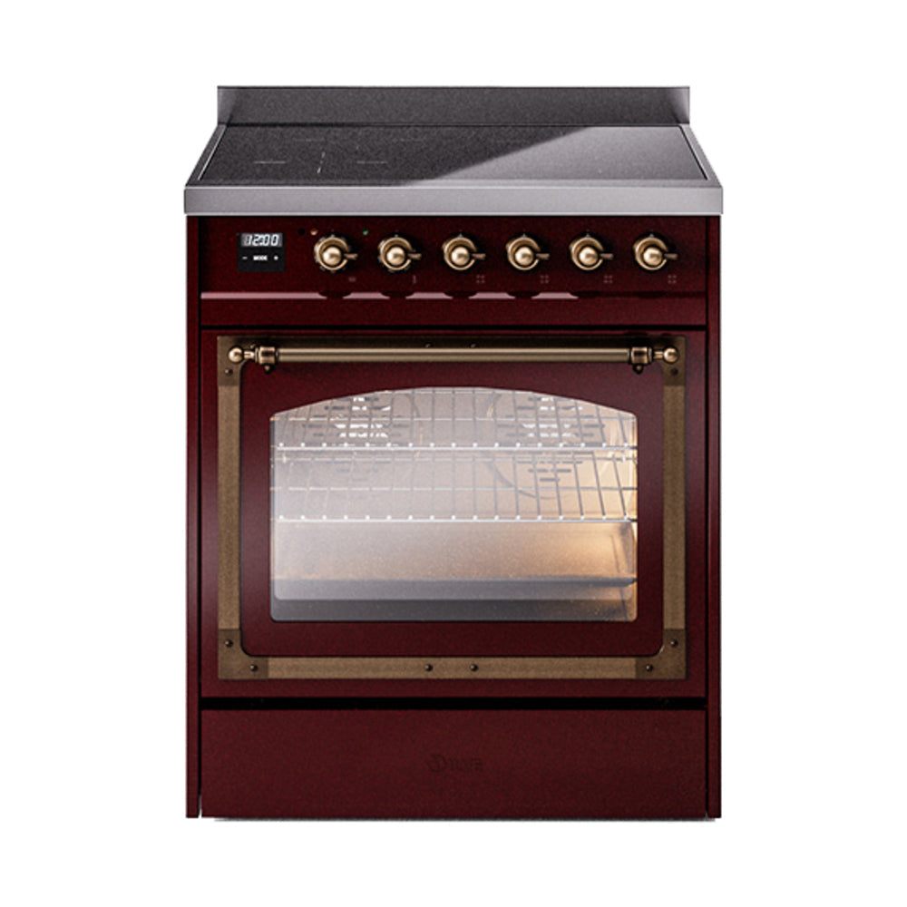 ILVE Nostalgie II Noblesse 30" Induction Freestanding Range with Triple Glass Door UNI304NMP