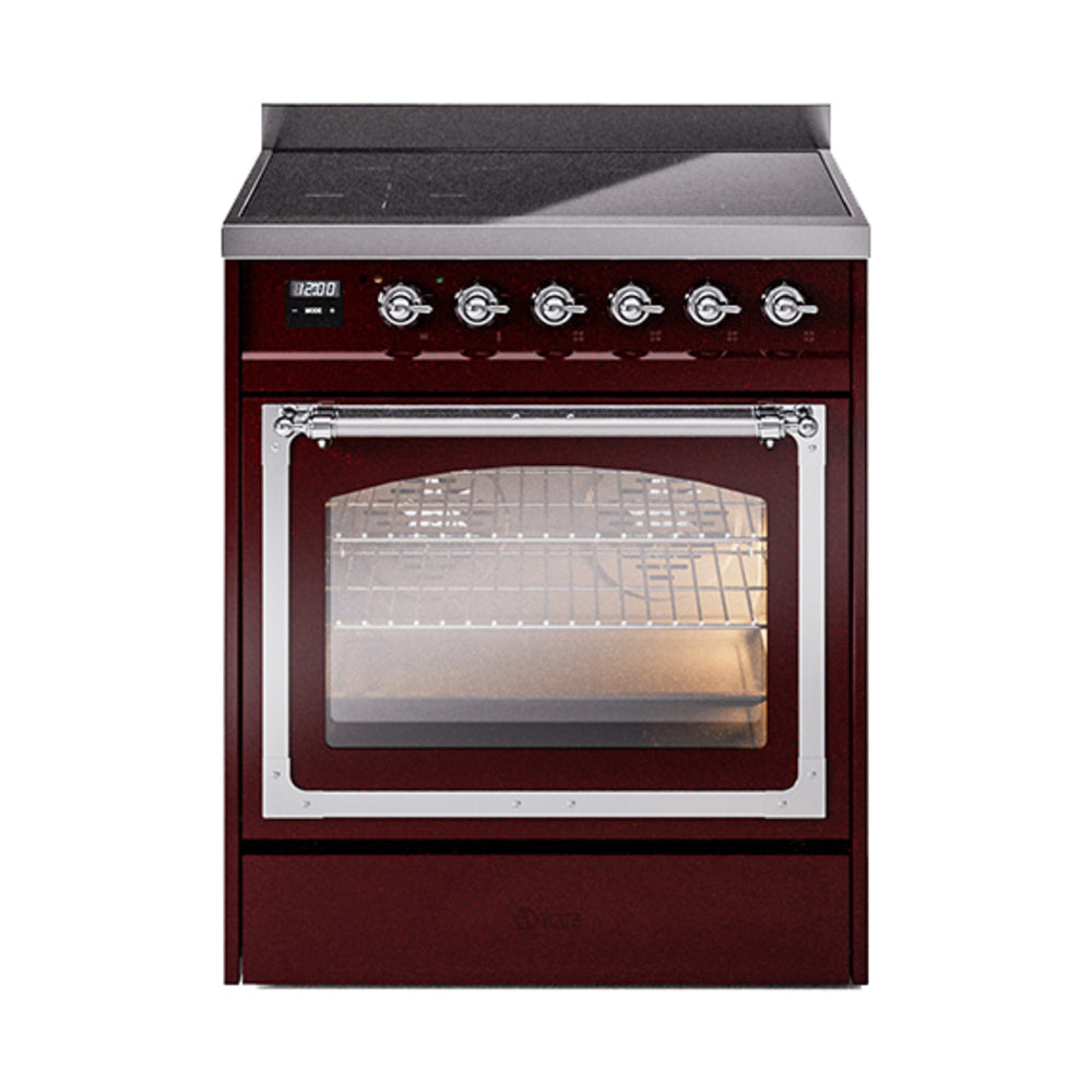 ILVE Nostalgie II Noblesse 30" Induction Freestanding Range with Triple Glass Door UNI304NMP